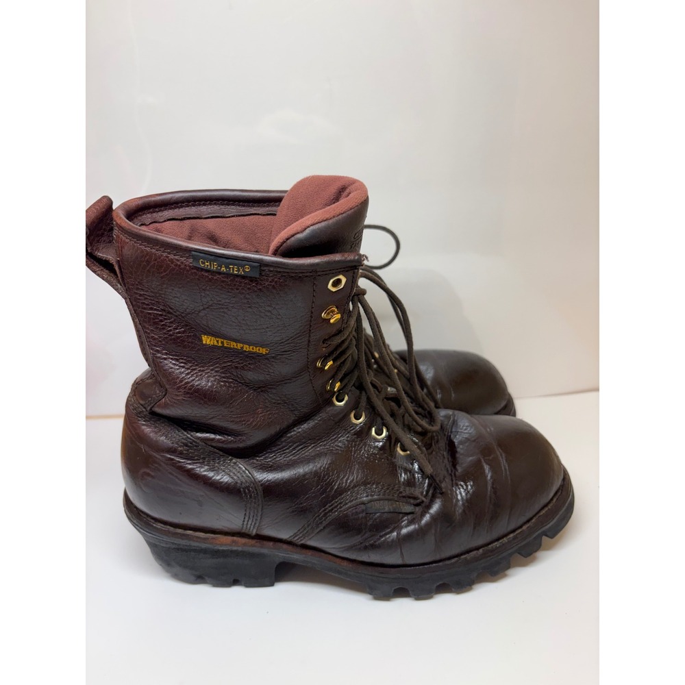 Chippewa Mens 10XW Paladin Logger Brown Leather Steel Toe Work Boots 73060